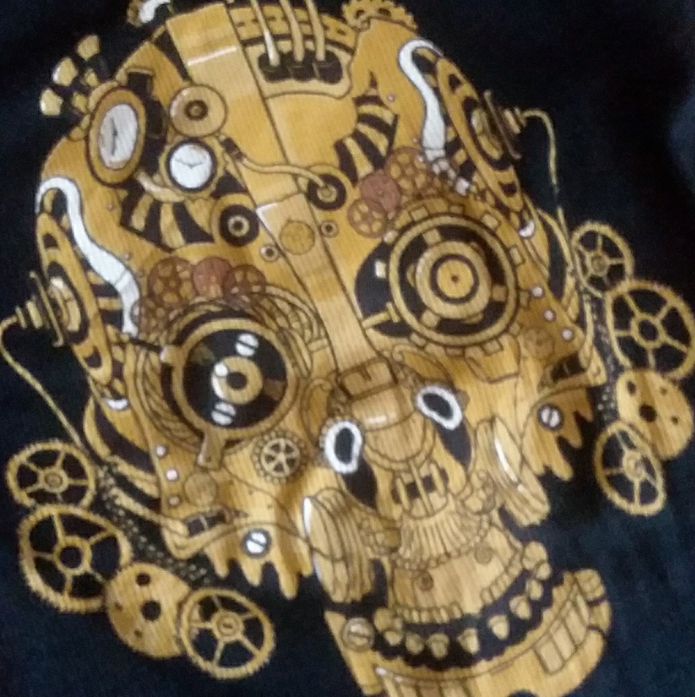 Folter steampunk corset golden skull shirt